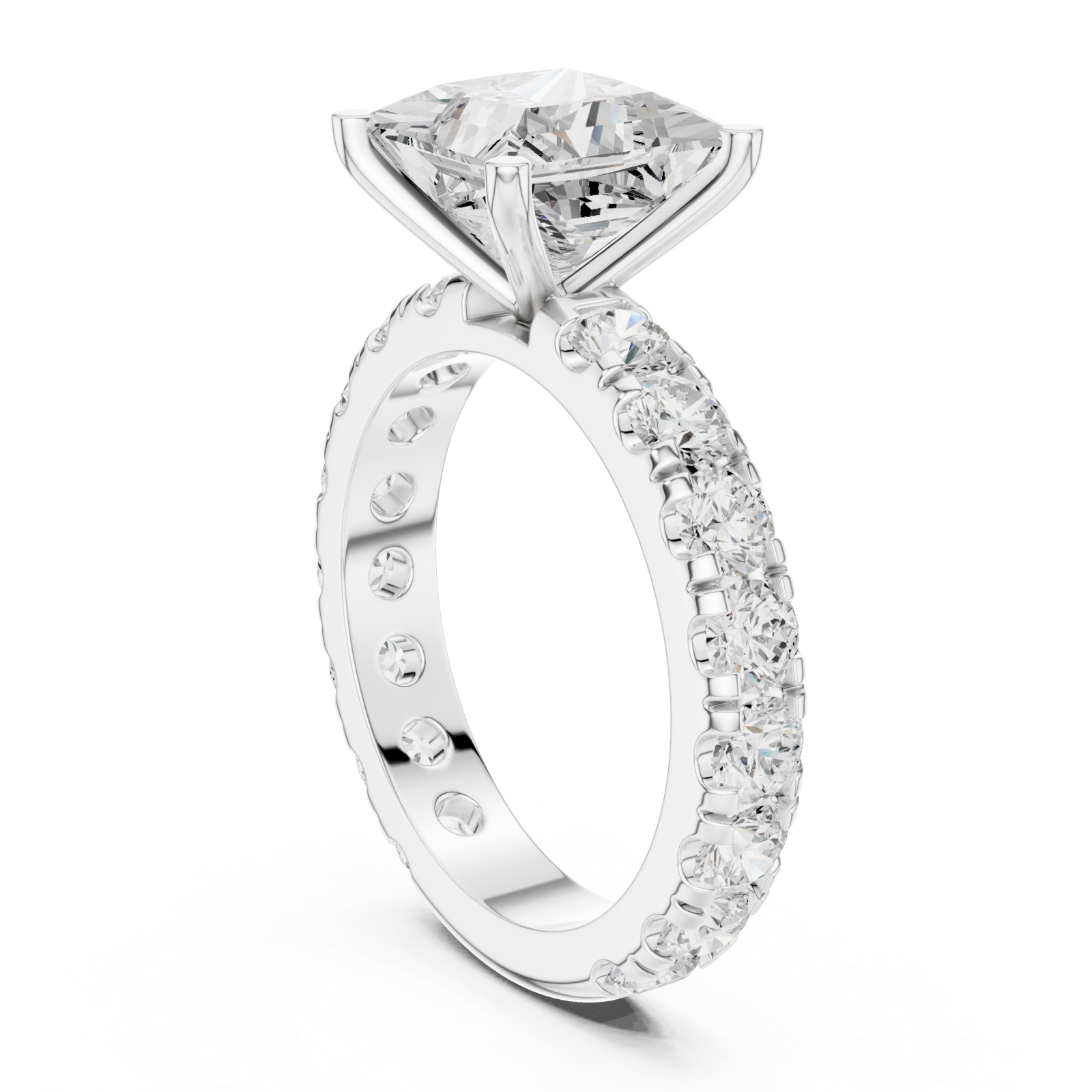  White Gold Sculpted Aura Regal Band Left View