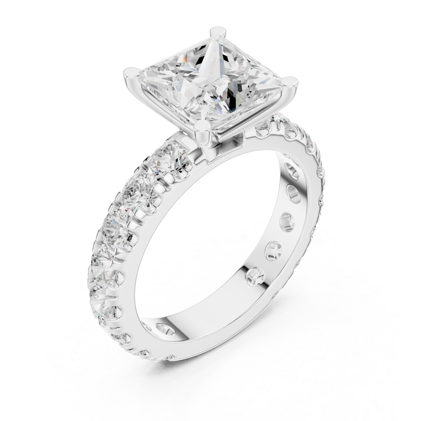  White Gold Sculpted Aura Regal Band Right View