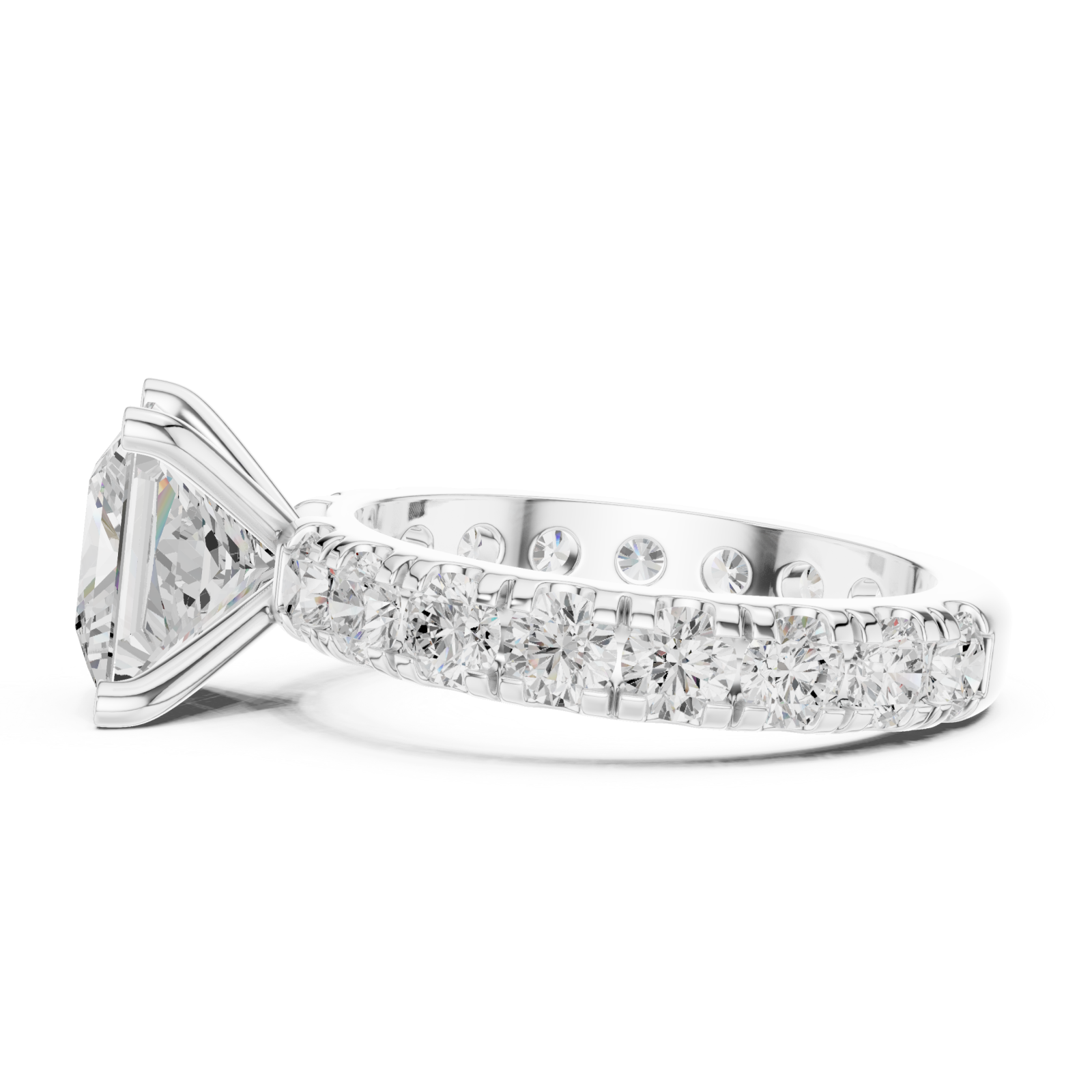  White Gold Sculpted Aura Regal Band Side View