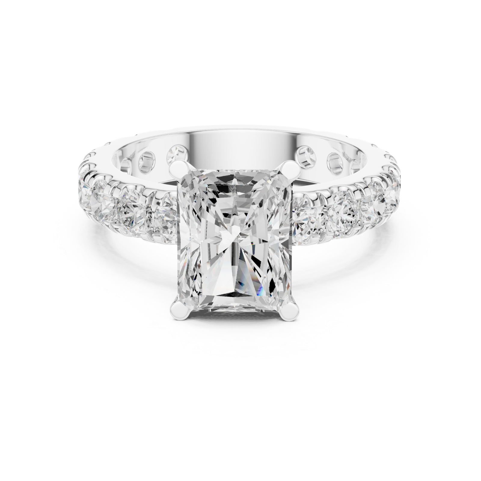  White Gold Celestial Moment Statement Ring Front View