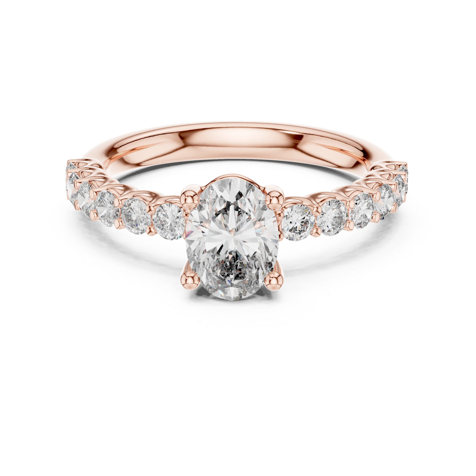  Rose Gold Gentle Cascade Harmony Setting Ring Front View