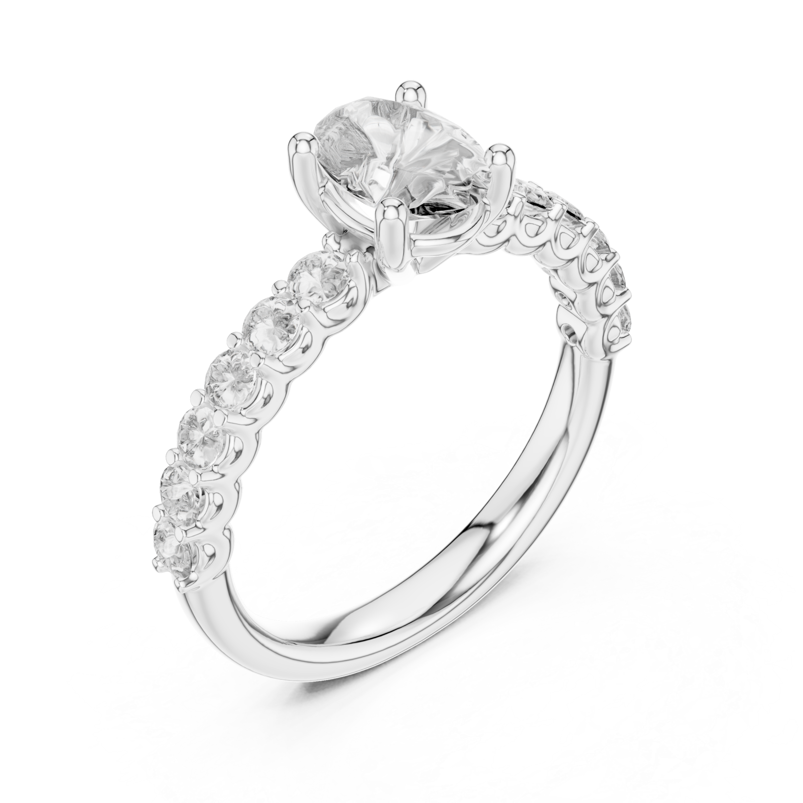  White Gold Gentle Cascade Harmony Setting Ring Right View