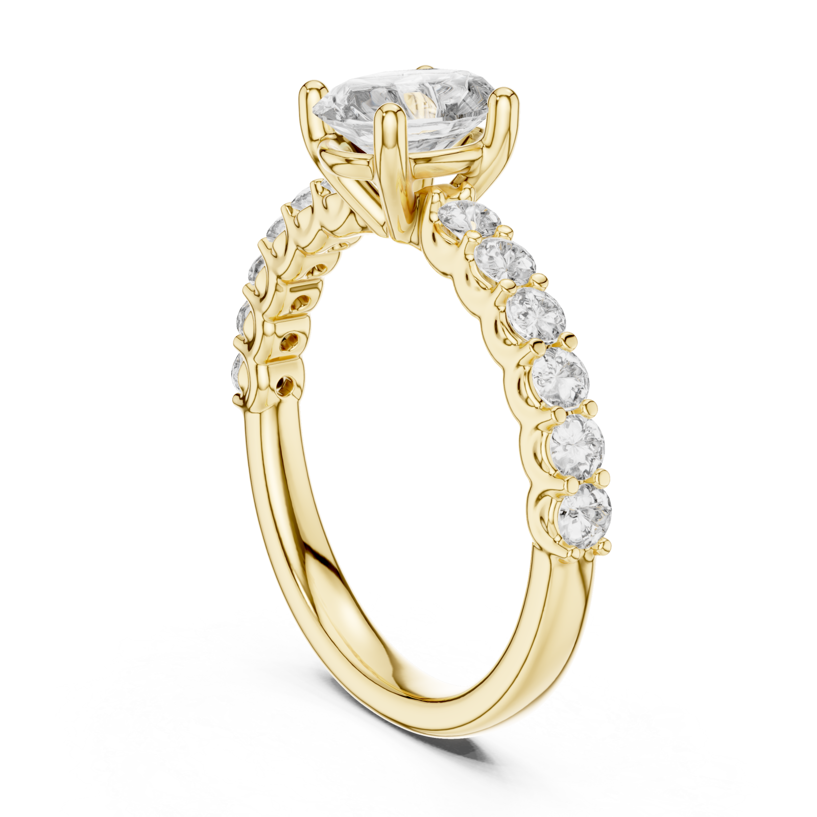  Gold Gentle Cascade Harmony Setting Ring Left View