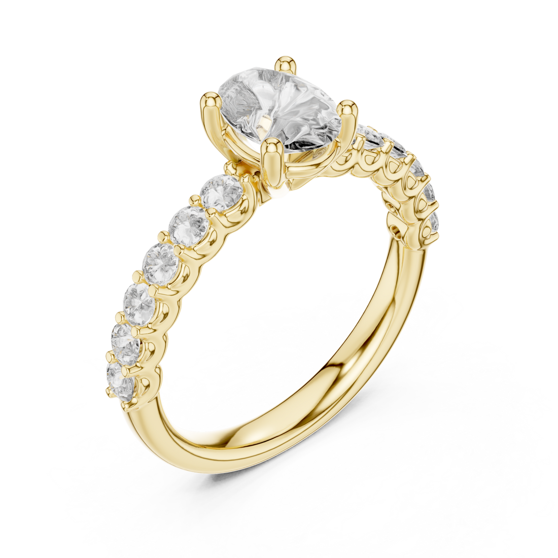 Gold Gentle Cascade Harmony Setting Ring Right View