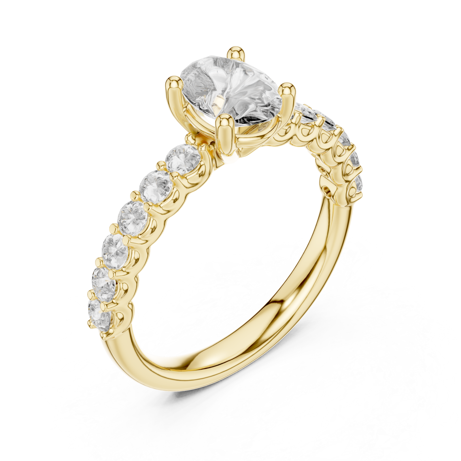 Gold Gentle Cascade Harmony Setting Ring Right View
