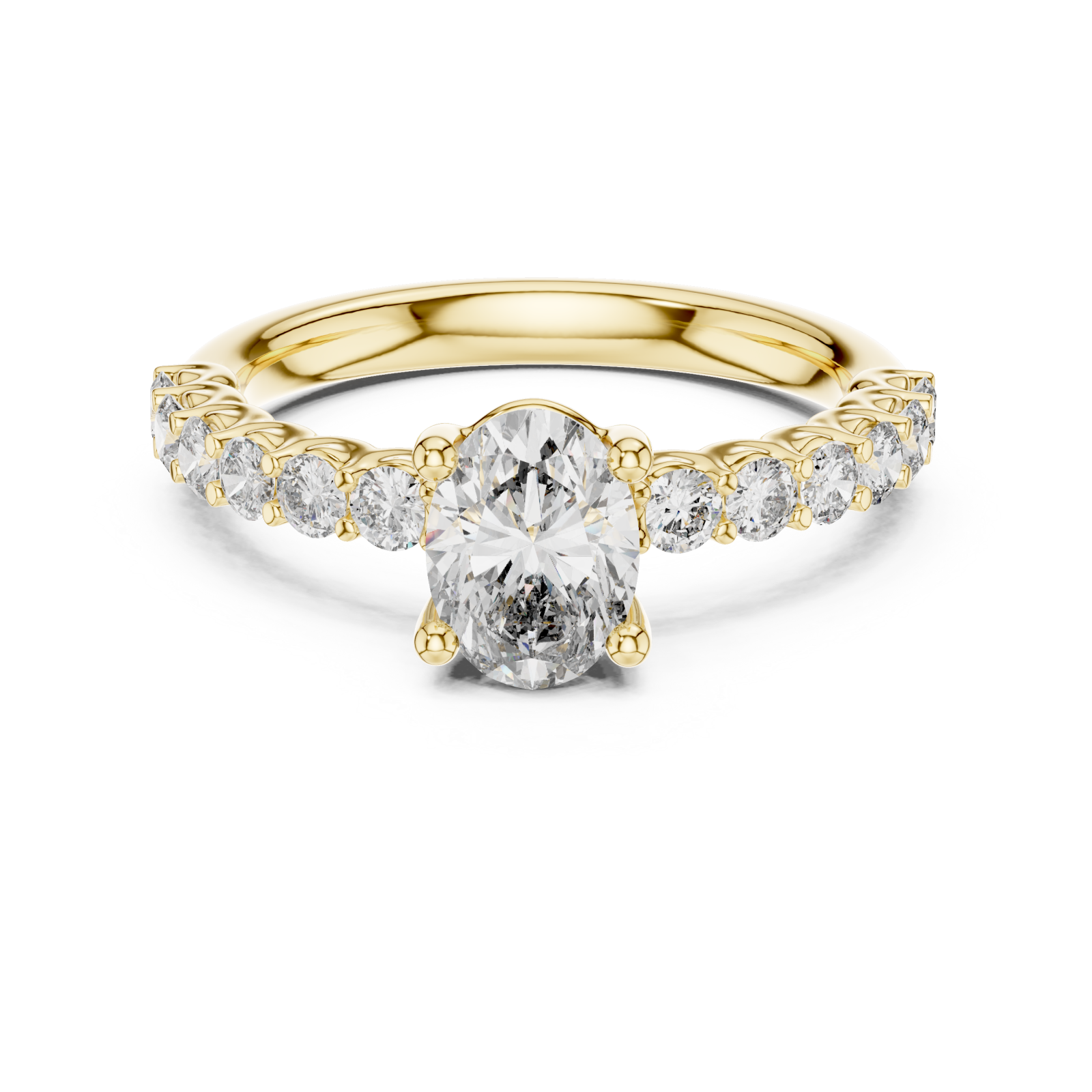  Gold Gentle Cascade Harmony Setting Ring Front View