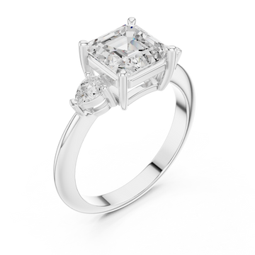  White Gold Sculpted Grace Two-Stone Ring Right View