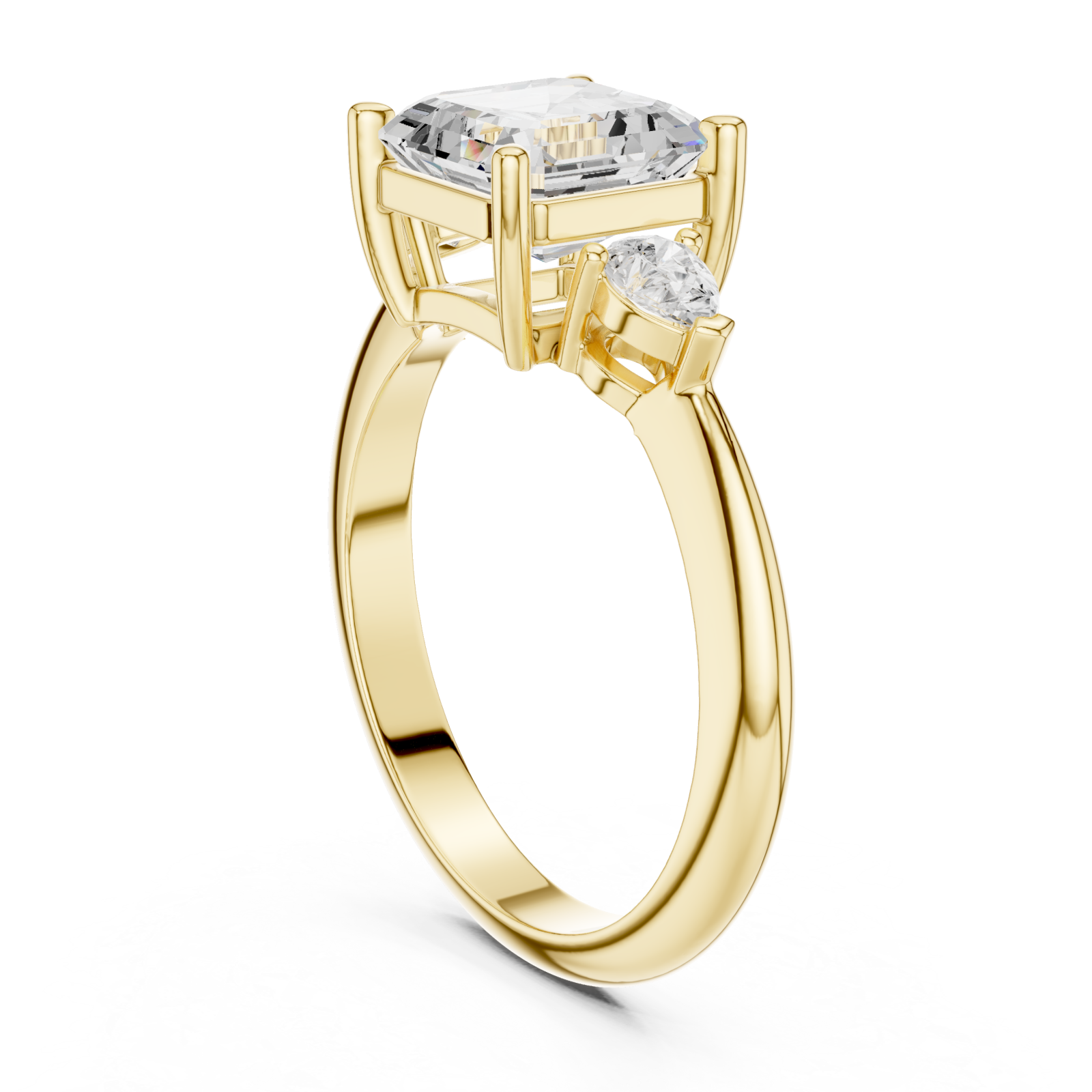  Gold Sculpted Grace Two-Stone Ring Left View