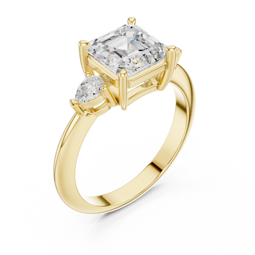 Gold Sculpted Grace Two-Stone Ring Right View