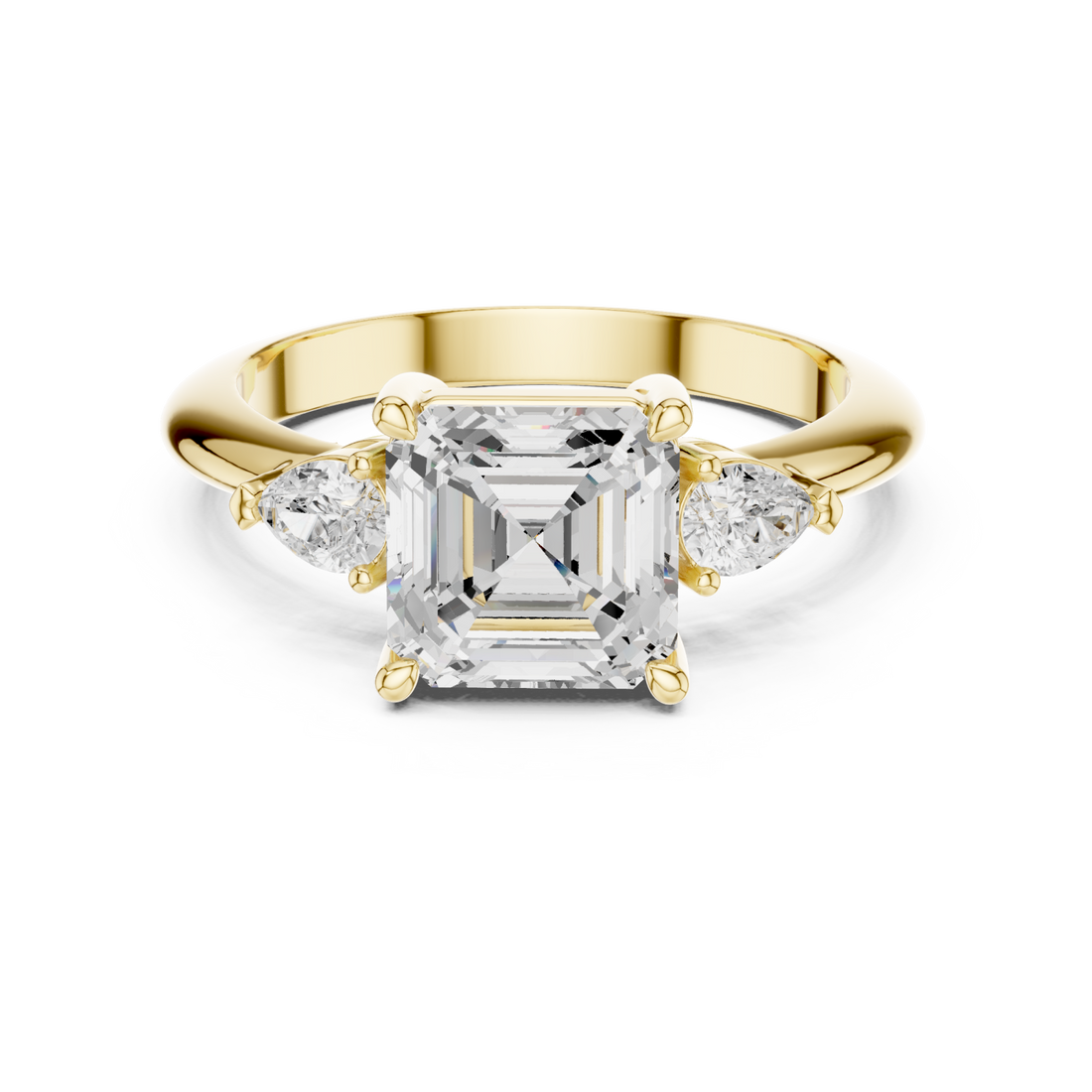 Gold Sculpted Grace Two-Stone Ring Right View