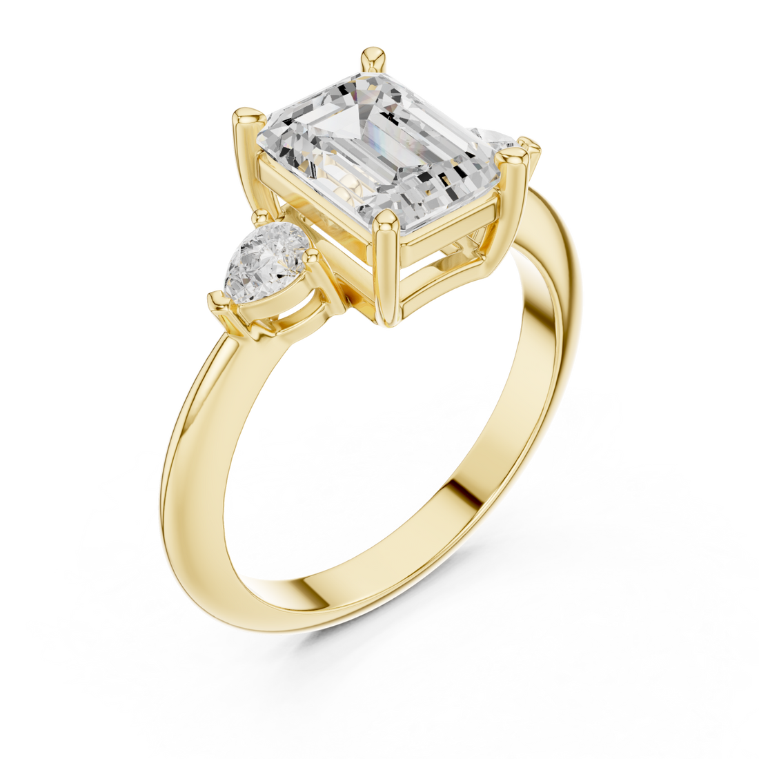 Gold Aurora Whisper Triple Accent Ring Right View