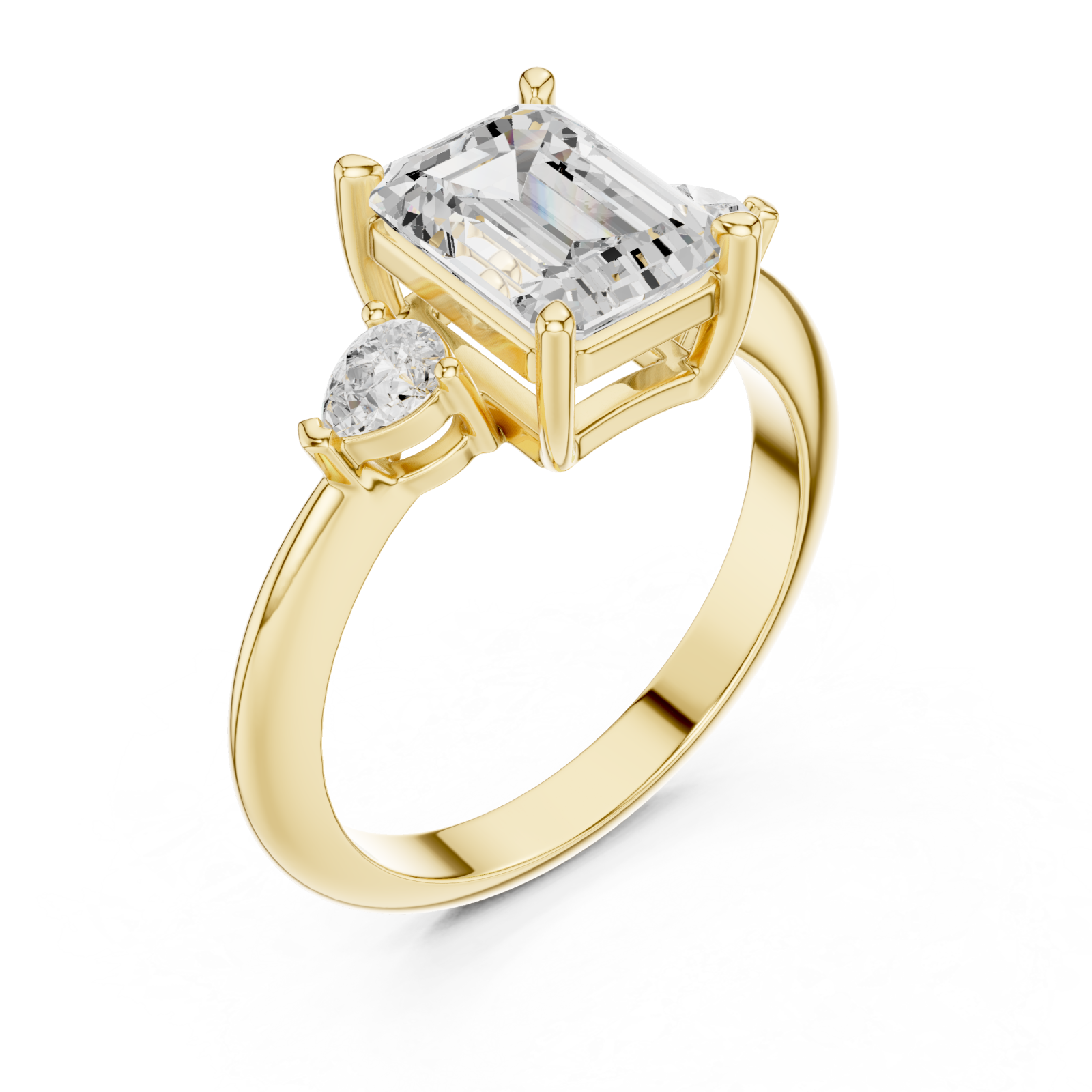 Gold Aurora Whisper Triple Accent Ring Right View