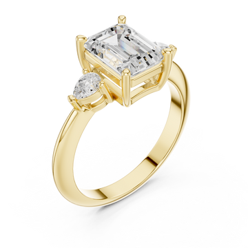 Gold Aurora Whisper Triple Accent Ring Right View