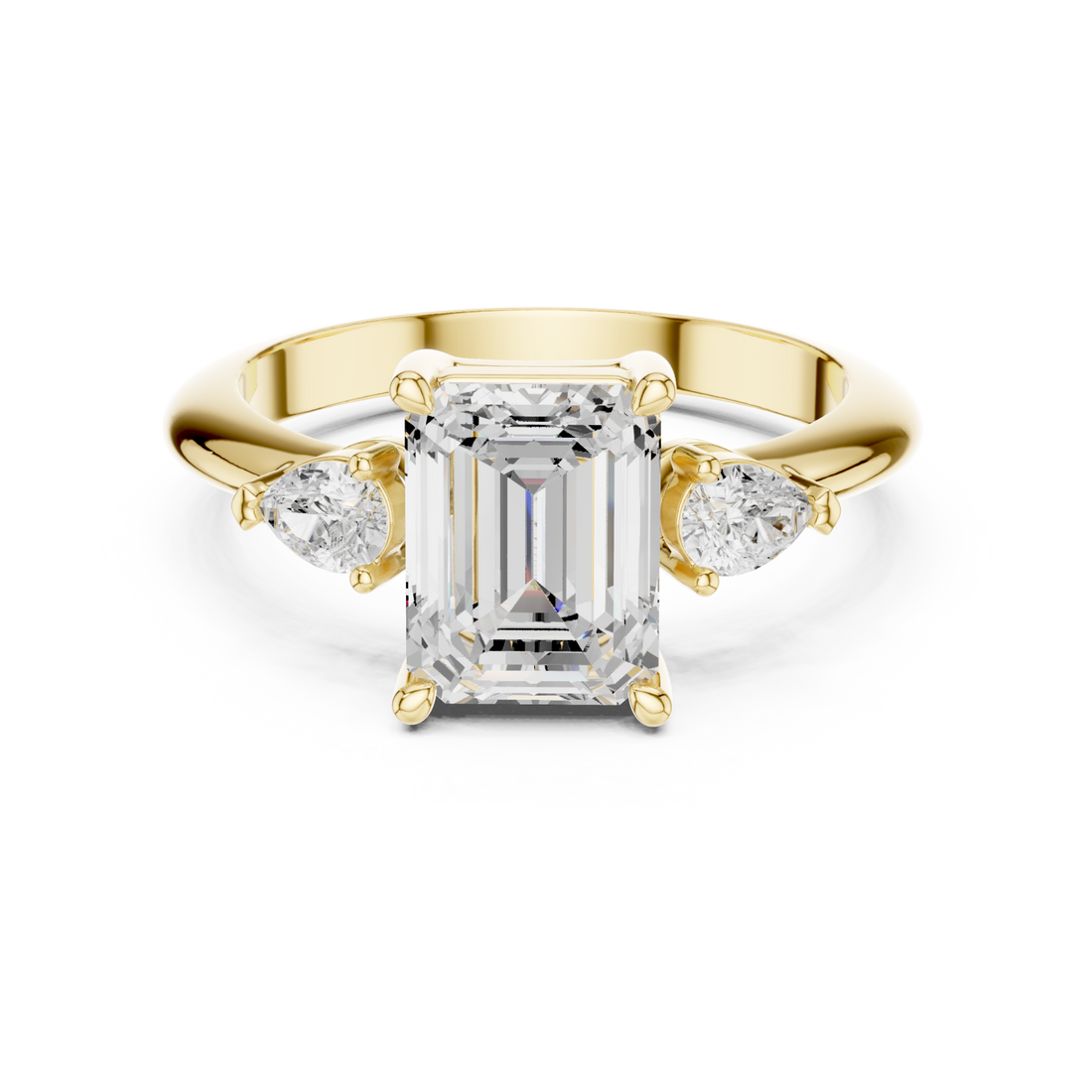 Gold Aurora Whisper Triple Accent Ring Right View