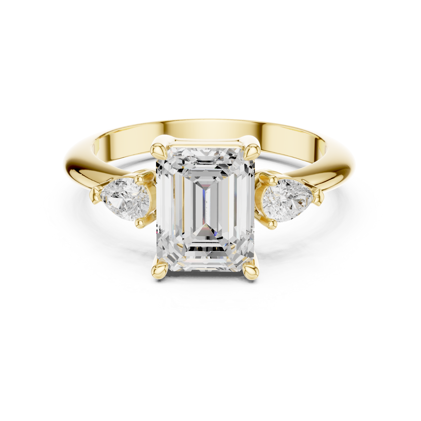  Gold Aurora Whisper Triple Accent Ring Front View