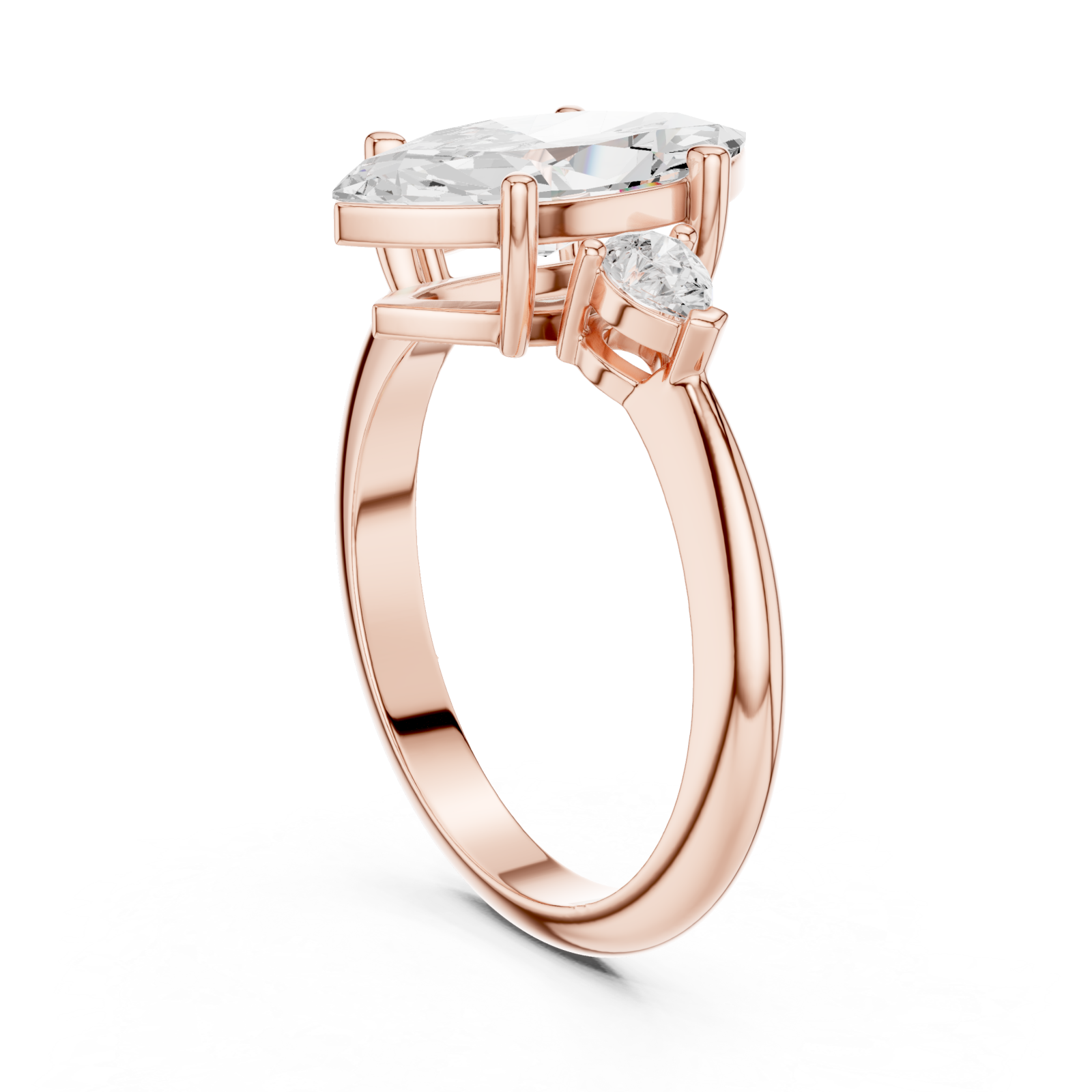  Rose Gold Infinite Echo Marquise Solitaire Band Left View