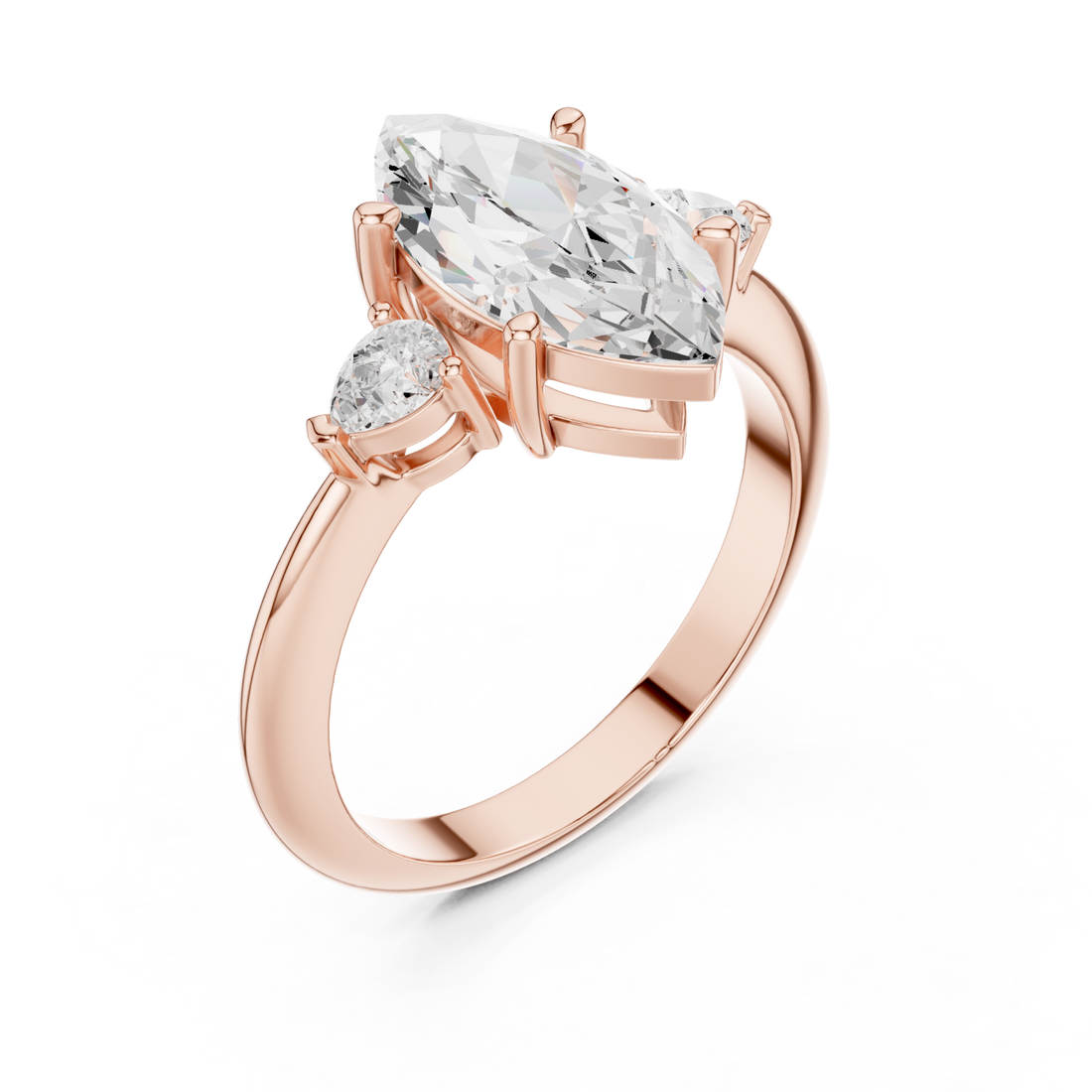  Rose Gold Infinite Echo Marquise Solitaire Band Right View