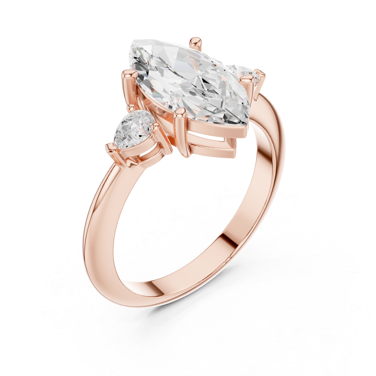  Rose Gold Infinite Echo Marquise Solitaire Band Right View
