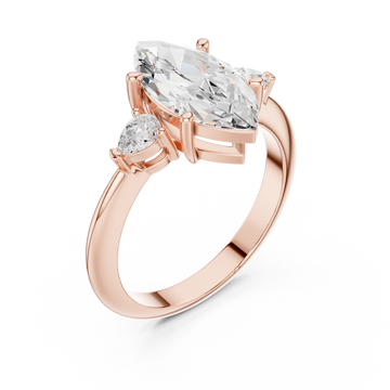  Rose Gold Infinite Echo Marquise Solitaire Band Right View