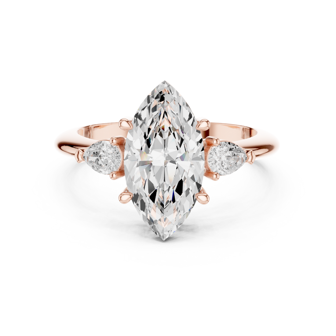  Rose Gold Infinite Echo Marquise Solitaire Band Right View