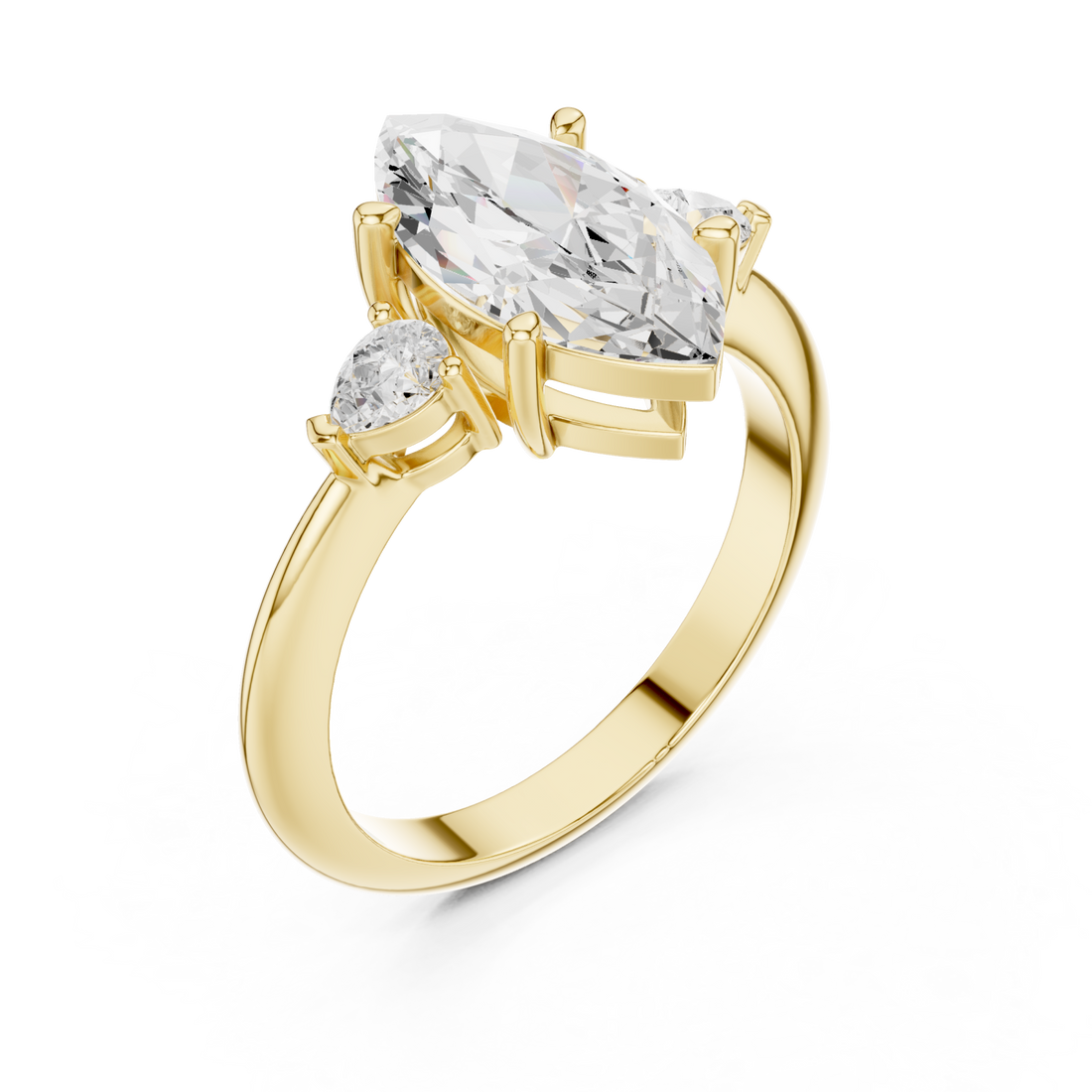 Gold Infinite Echo Marquise Solitaire Band Right View