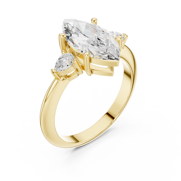 Gold Infinite Echo Marquise Solitaire Band Right View
