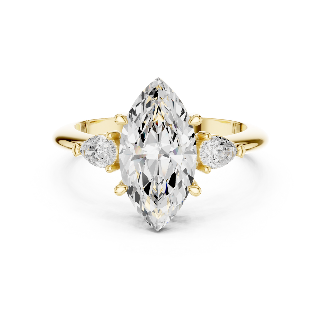Gold Infinite Echo Marquise Solitaire Band Right View