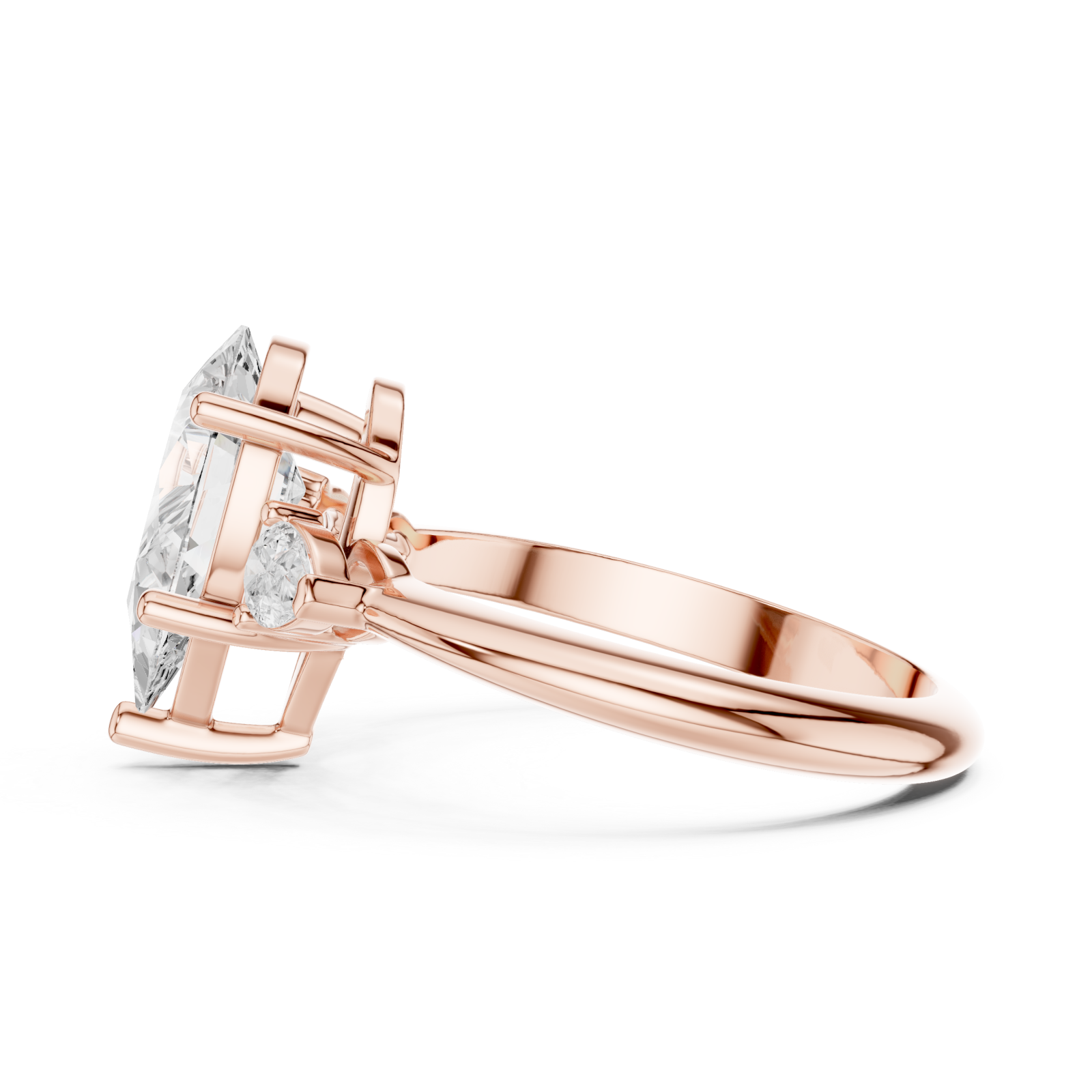  Rose Gold Enchanted Cascade Statement Ring Side View