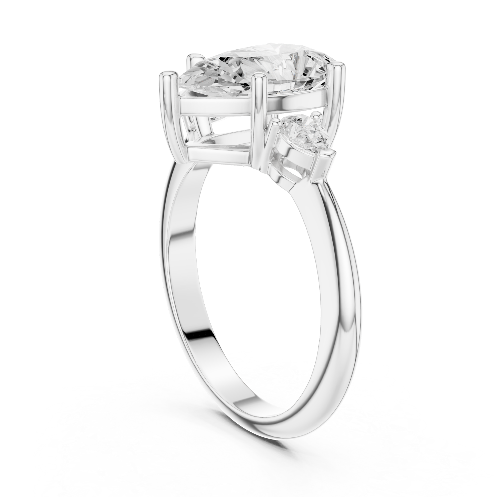  White Gold Enchanted Cascade Statement Ring Left View