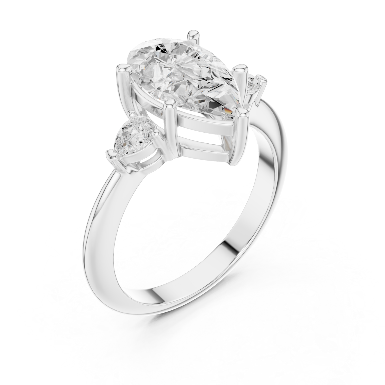  White Gold Enchanted Cascade Statement Ring Right View