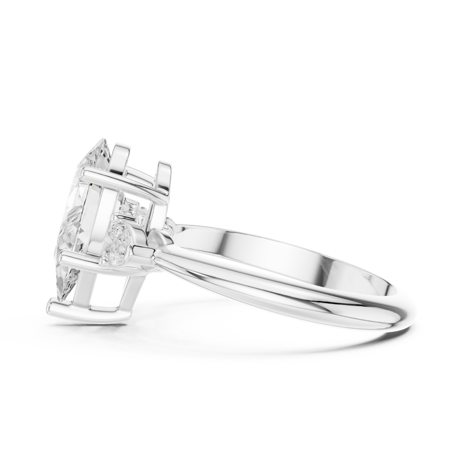  White Gold Enchanted Cascade Statement Ring Side View