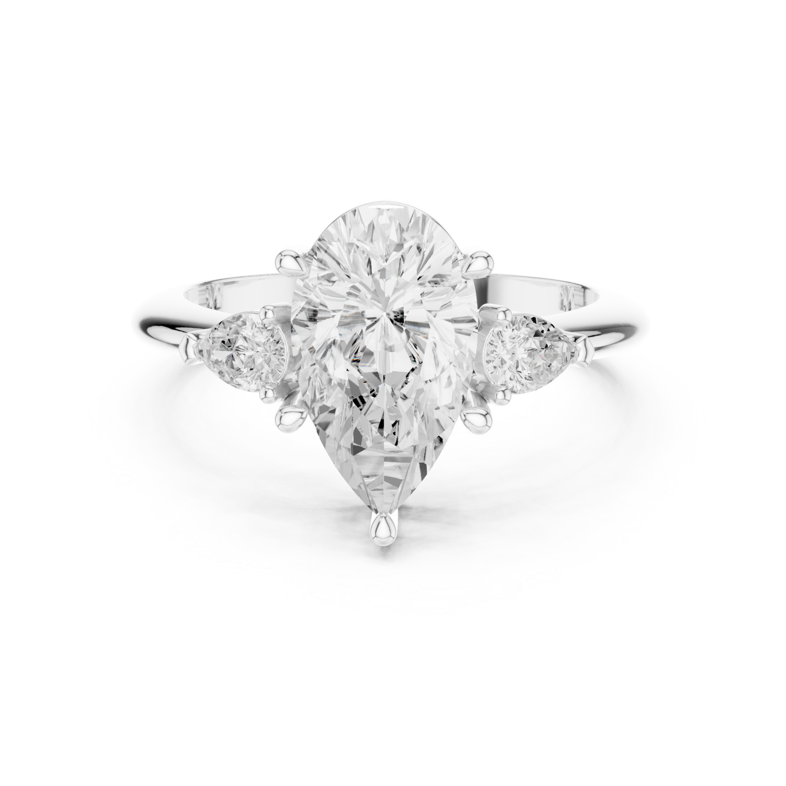 White Gold Enchanted Cascade Statement Ring Front View