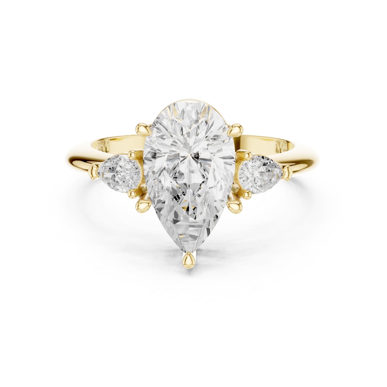  Gold Enchanted Cascade Statement Ring Front View