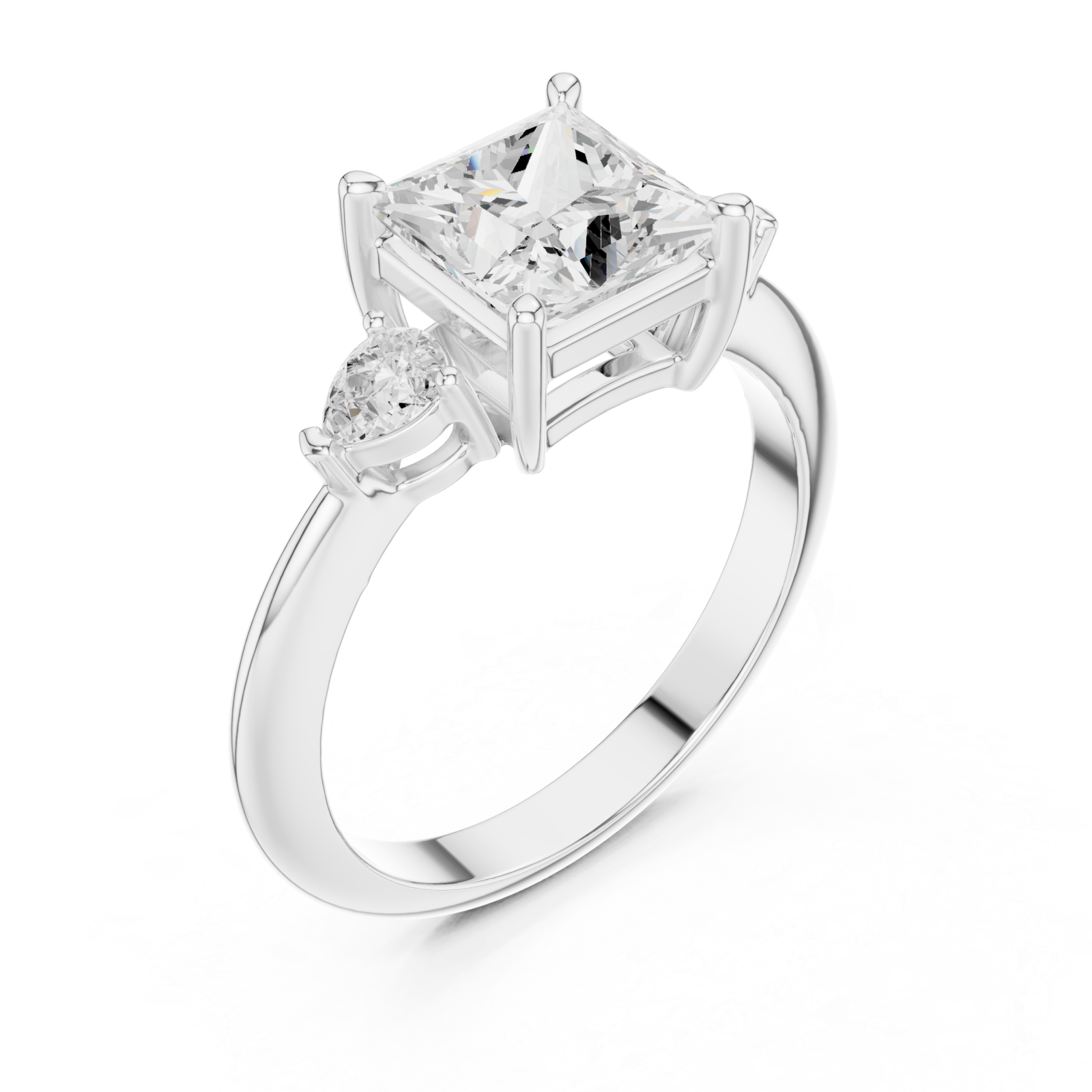  White Gold Eternal Serenity Classic Engagement Ring Right View