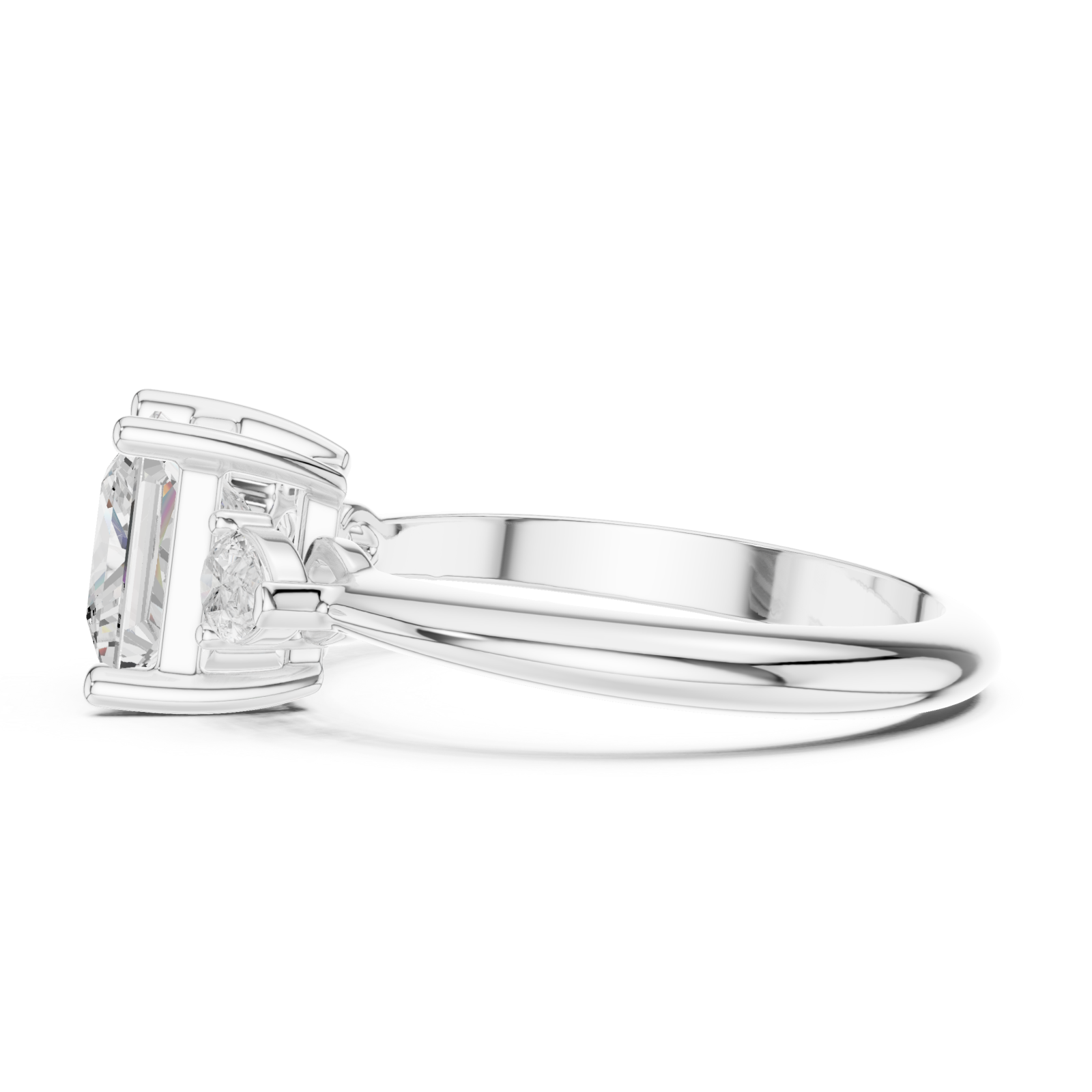  White Gold Eternal Serenity Classic Engagement Ring Side View