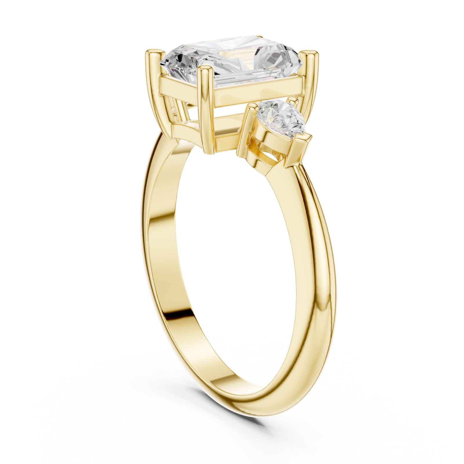  Gold Celestial Aurora Trio Solitaire Band Left View