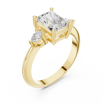 Gold Celestial Aurora Trio Solitaire Band Right View