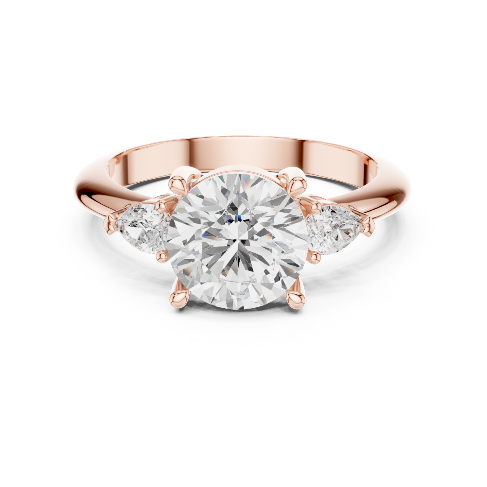  Rose Gold Infinite Grace Bold Statement Ring Front View