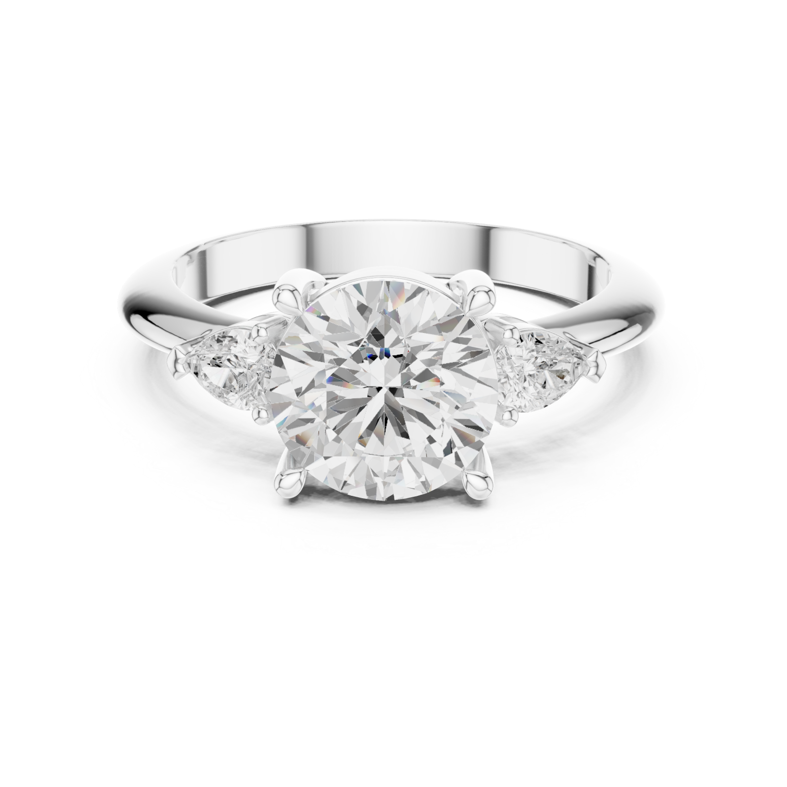  White Gold Infinite Grace Bold Statement Ring Front View