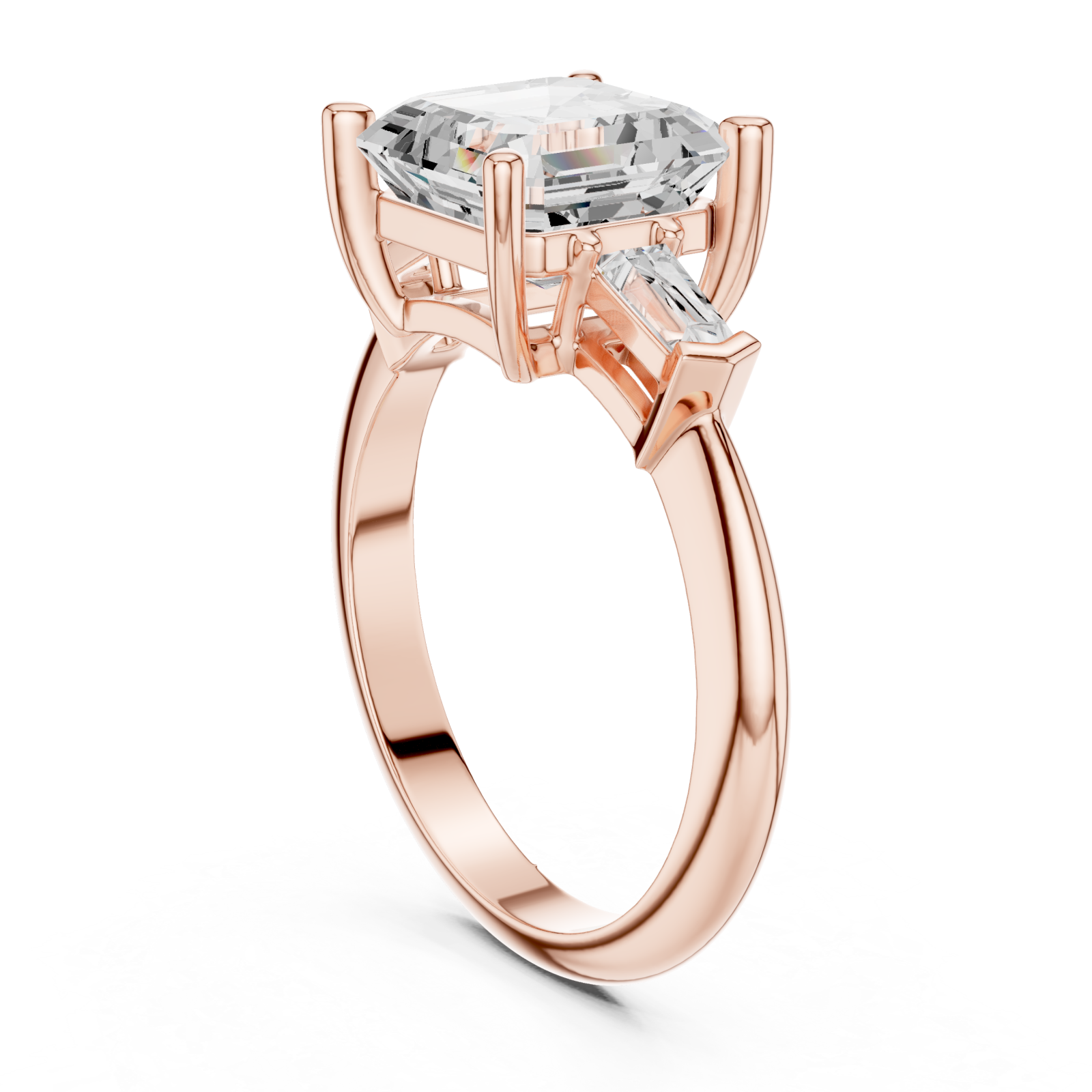 Rose Gold Celestial Ember Radiance Ring Left View