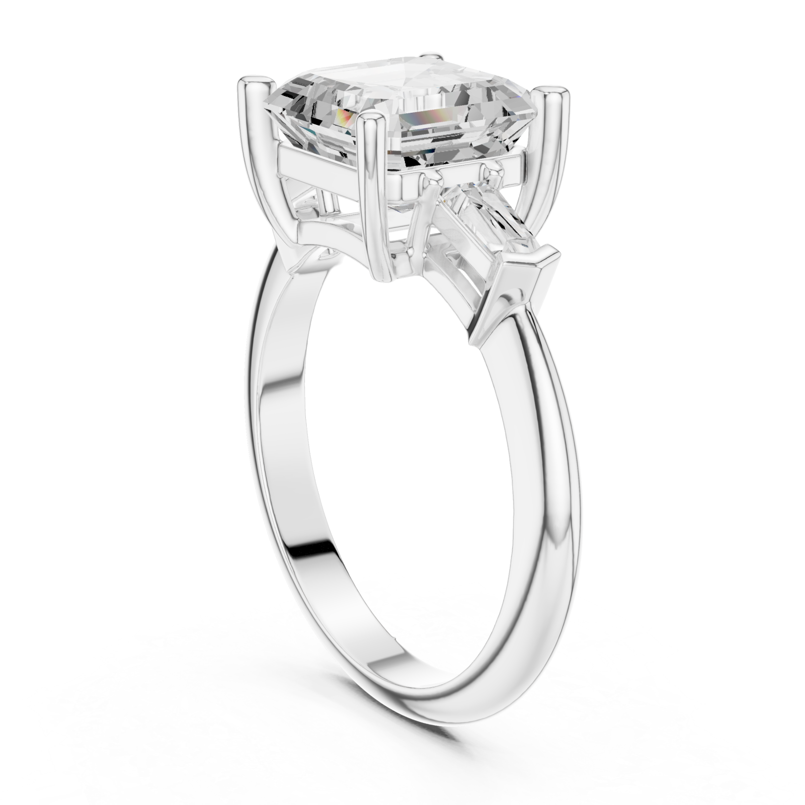  White Gold Celestial Ember Radiance Ring Left View