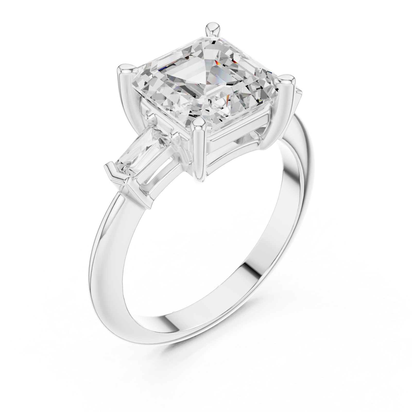  White Gold Celestial Ember Radiance Ring Right View