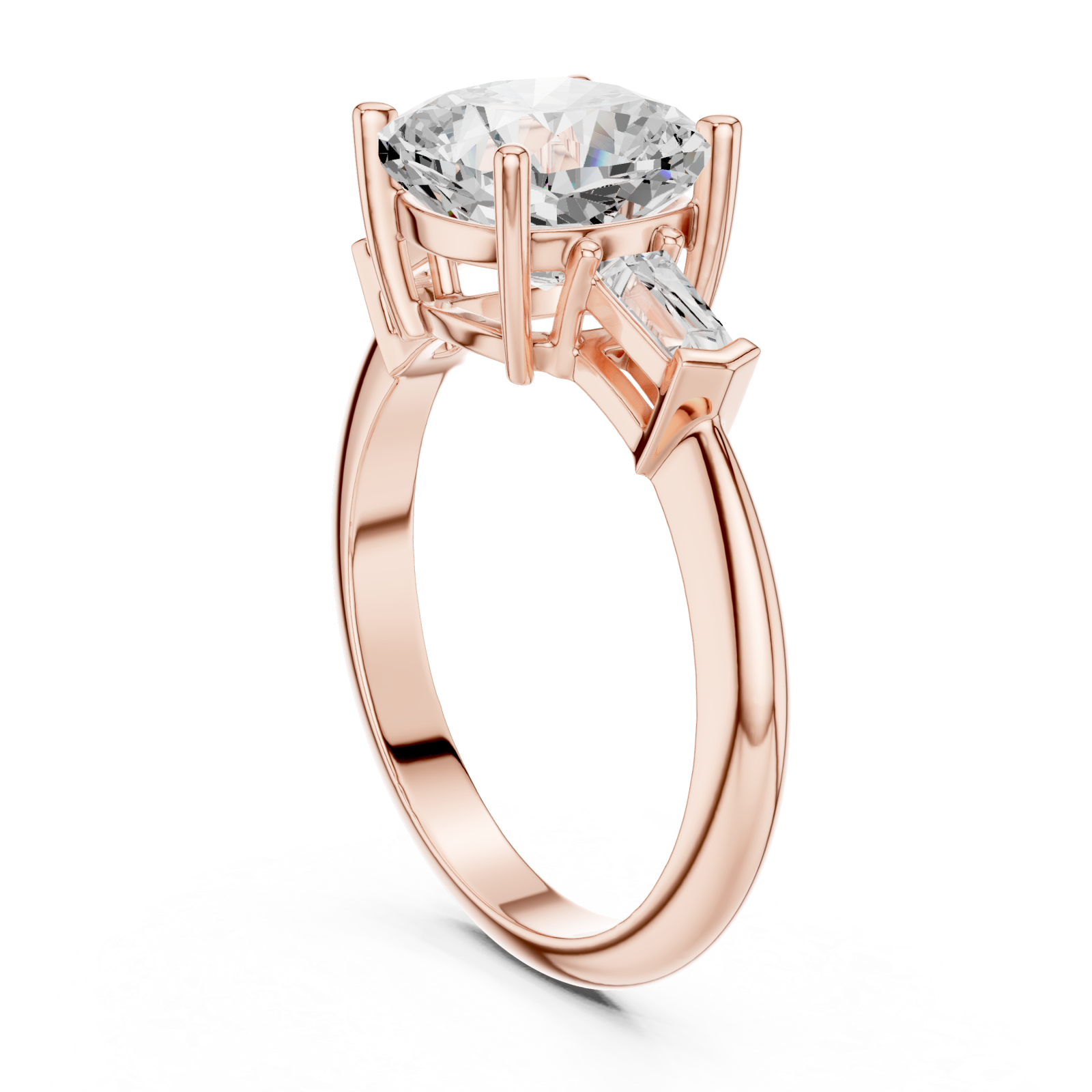  Rose Gold Elegant Radiance Solitaire Ring Left View