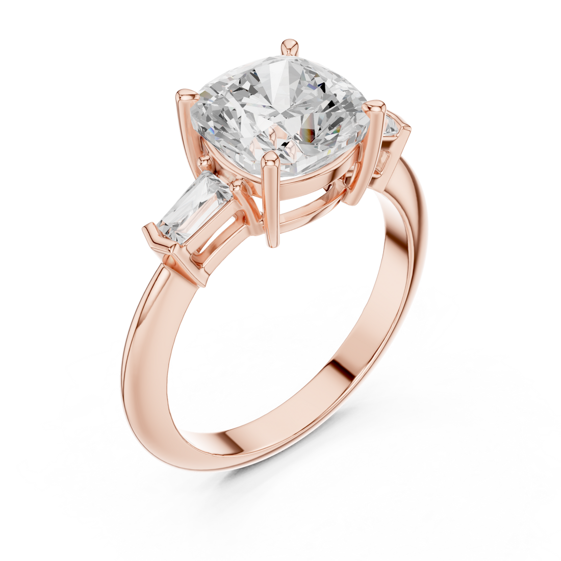  Rose Gold Elegant Radiance Solitaire Ring Right View