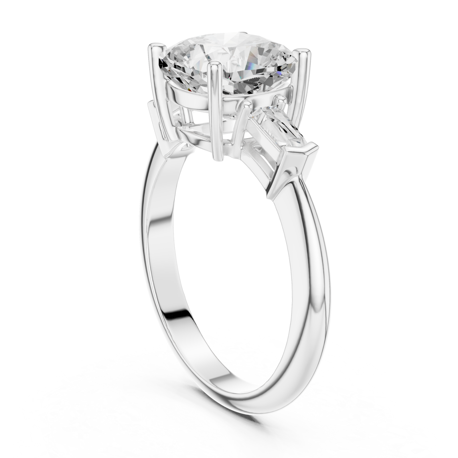  White Gold Elegant Radiance Solitaire Ring Left View