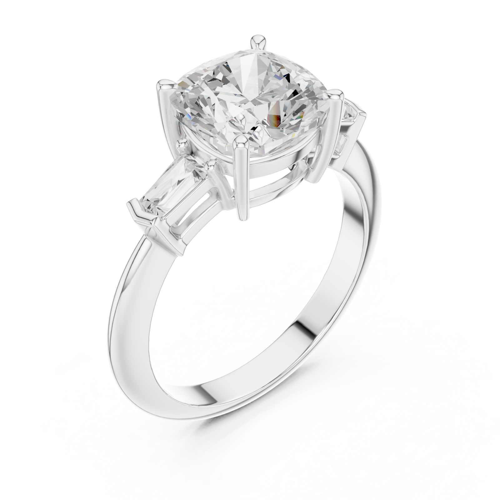  White Gold Elegant Radiance Solitaire Ring Right View
