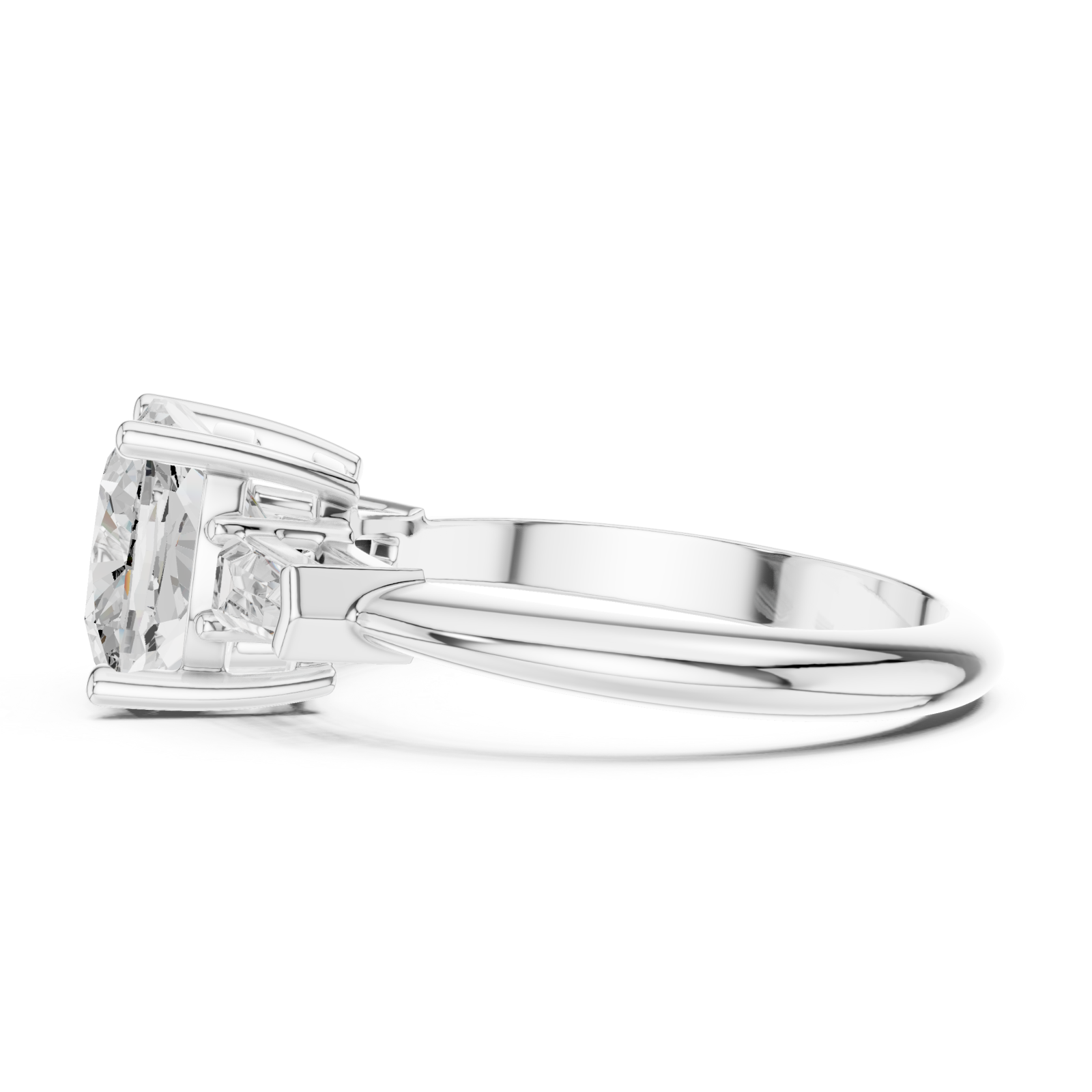  White Gold Elegant Radiance Solitaire Ring Side View