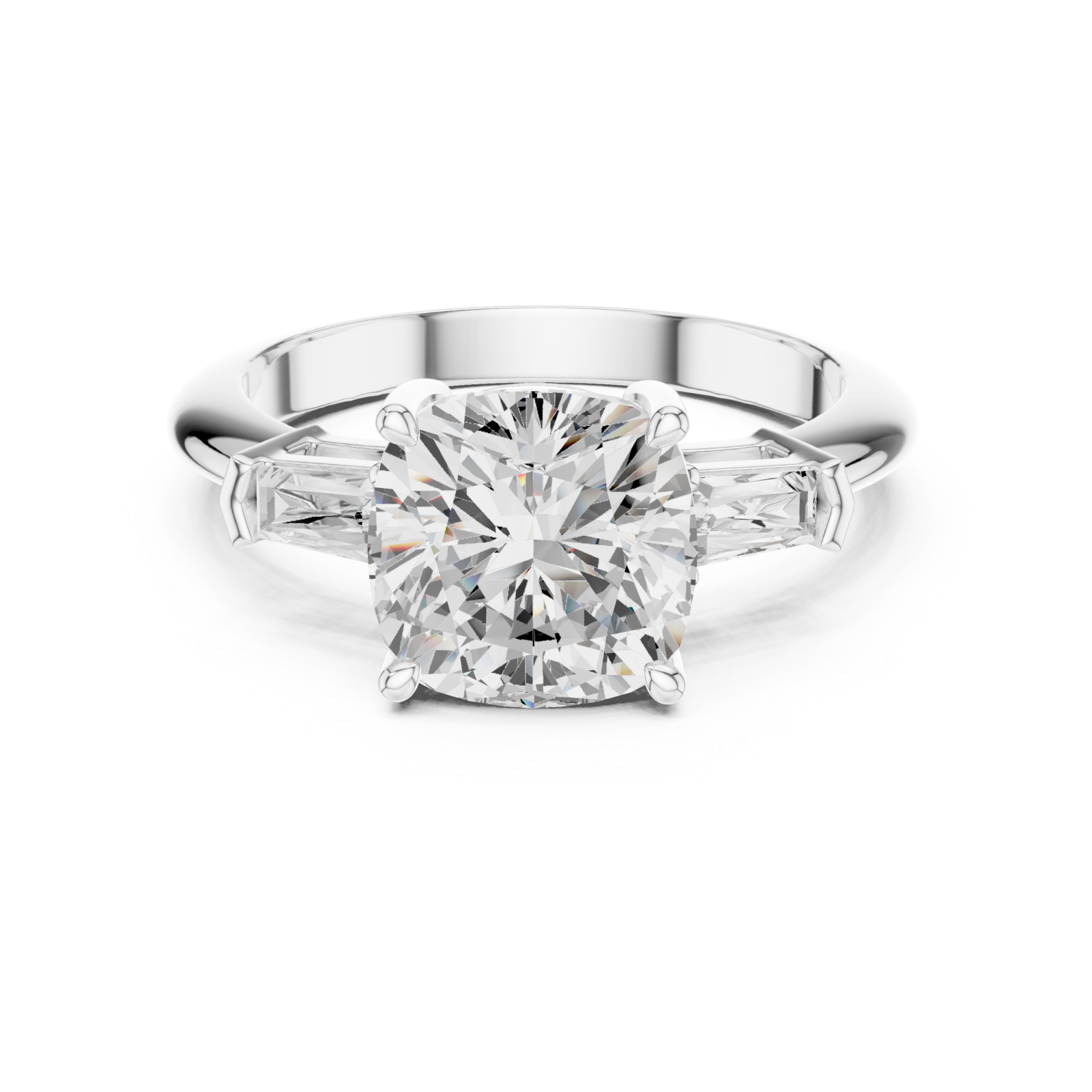  White Gold Elegant Radiance Solitaire Ring Front View