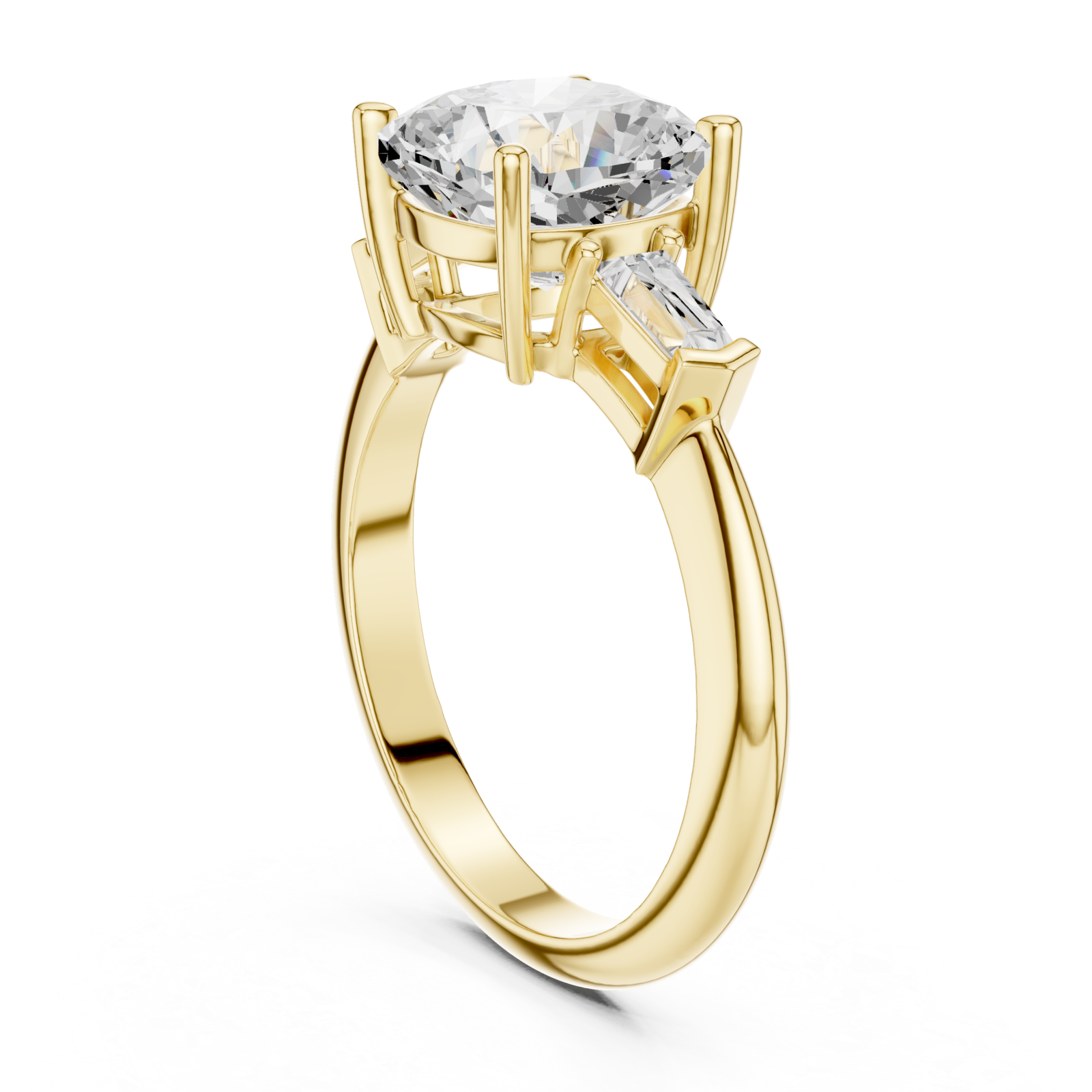  Gold Elegant Radiance Solitaire Ring Left View