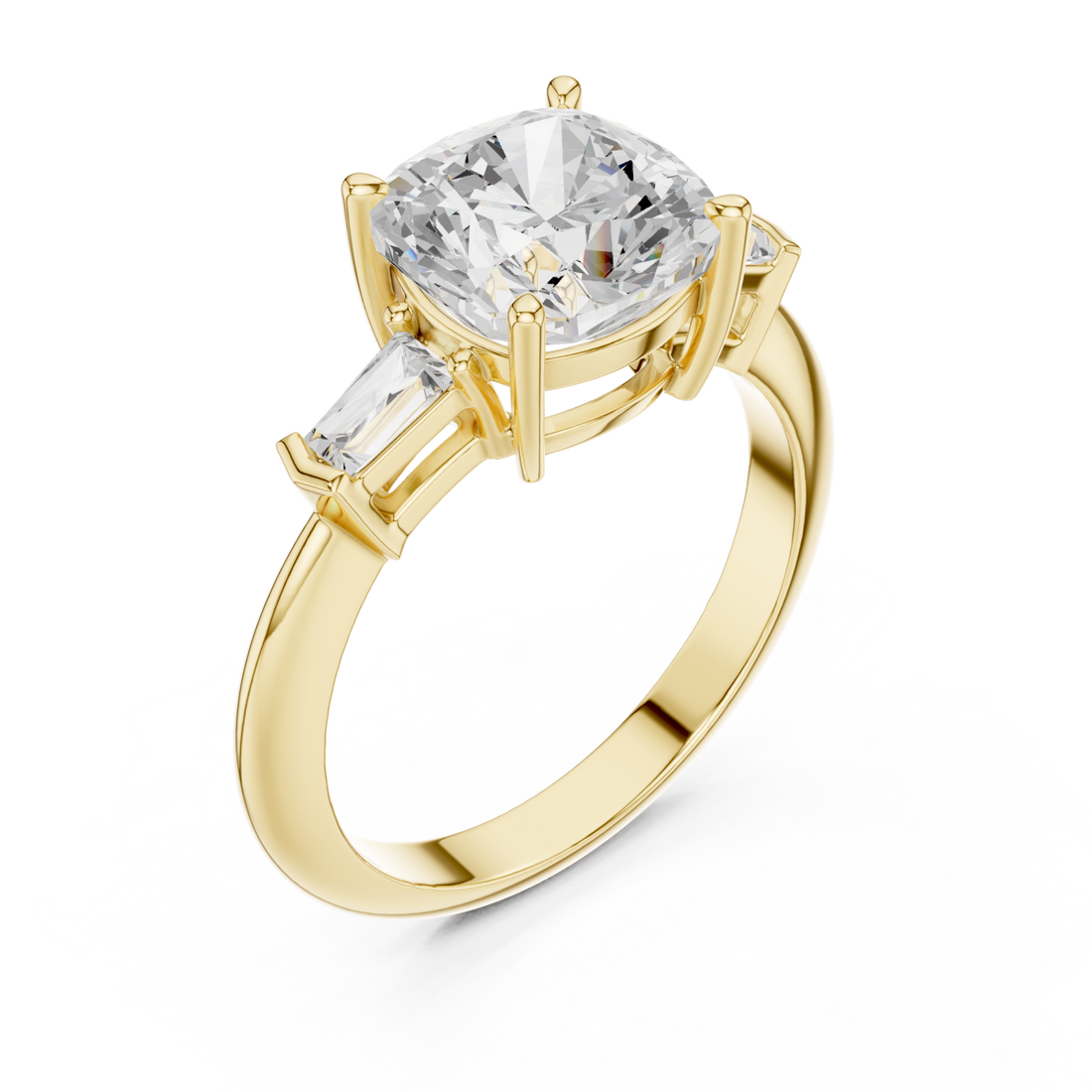 Gold Elegant Radiance Solitaire Ring Right View